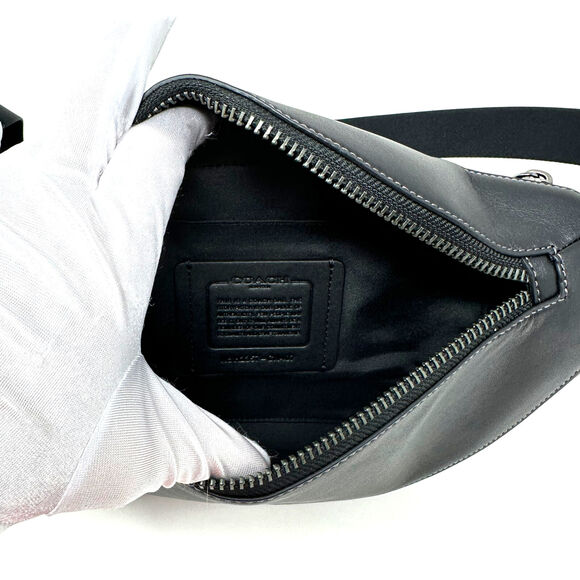 Coach Warren Belt Bag Black Leather CN407 - Picture 4 of 8